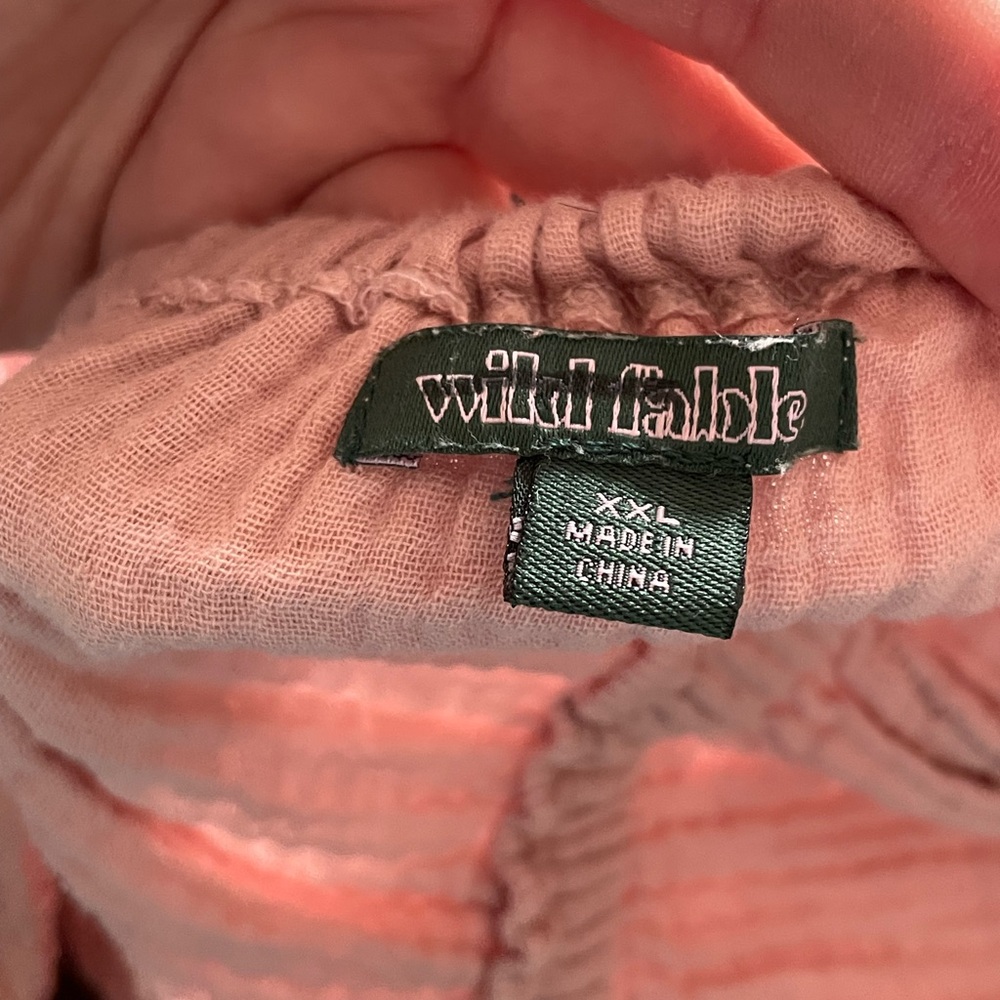 wild fable Dusty Pink Gauze Top with Peasant Detail - Picture 6 of 6